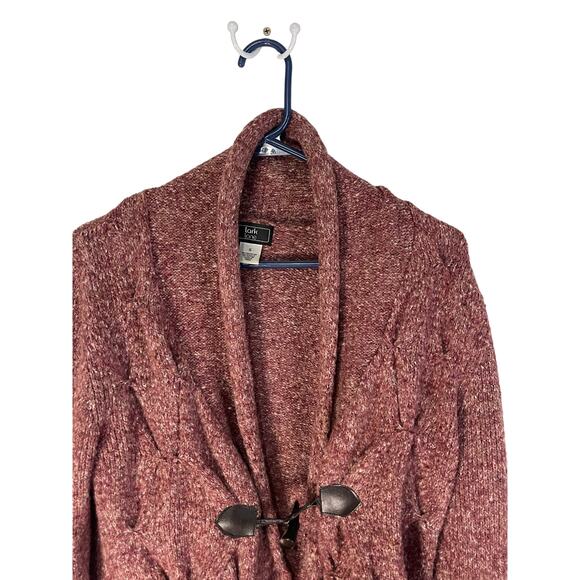 Lark‎ Lane Size Small Red Knit Toggle Button Sweater - Picture 2 of 7